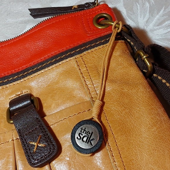 TheSAK LeatherCrossbody•Lt.Buckskin•Dk Coral•Brown - Picture 9 of 14